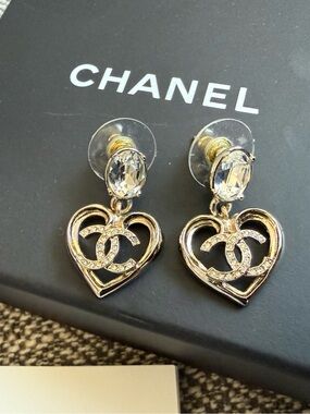 Authentic Chanel Heart Earrings- Limited Edition